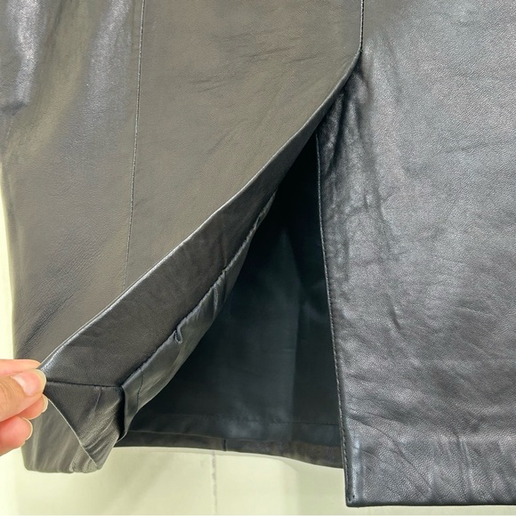 ANTONIO MELANI Soft Black Leather 100% Genuine Leather Pencil Skirt Size Large. - Picture 10 of 13